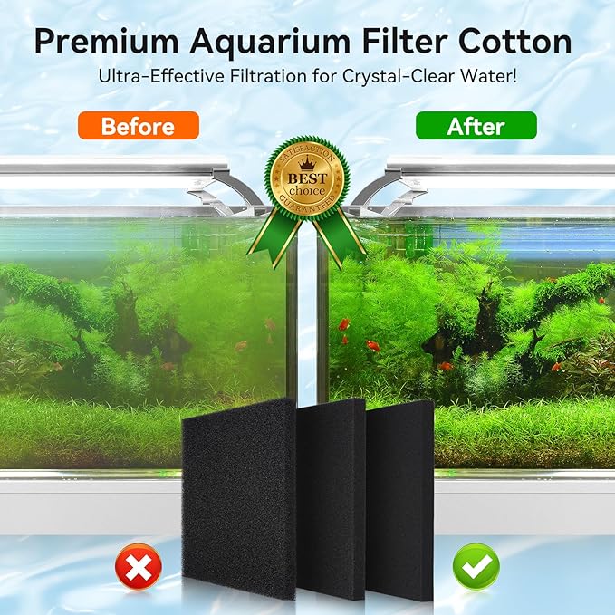 Aquarium Filter Sponge Pad, Filter Media Foam Sponges, Filter Accessories for Fish Tanks and Ponds (18.5"x18.5"x1.6", 35PPI, 1 Pack)-PawvioPets