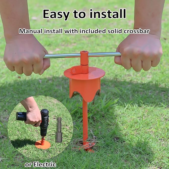 Dog Stakes for Outside Heavy Duty Hold up to 350Lbs Large Dogs Tie Out Tether Leash Chain for Yard Screw in Ground Anchors 17inch with Buffer Rope-PawvioPets