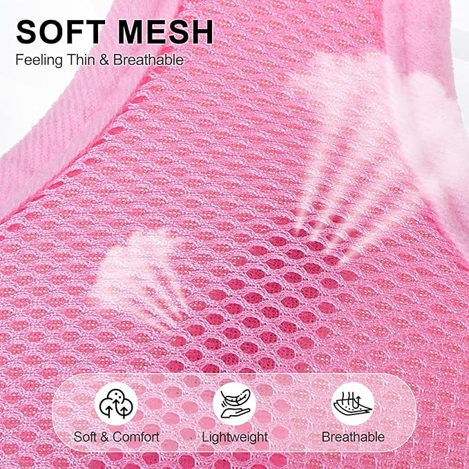 BINGPET No Pull Dog Harness,Soft Mesh Breathable All Weather Vest Harness,Safety Protection Design Durable Adjustable Step-in Easy Walk Dog Harness for Small Medium Large Dogs(LightPink,XL)-PawvioPets