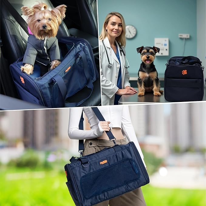 Dog Sling Carrier for Small Dogs – Pet Shoulder Bag with Safety Strap, Breathable Dog Pouch Carrier for Puppies and Cats – Soft Hands-Free Dog Carrier for Travel, Hiking, Shopping-PawvioPets