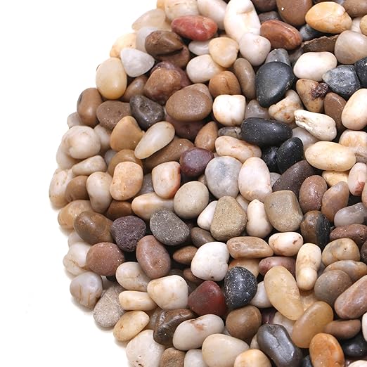 Calofulston 2.2lb Drainage Rocks for Potted Plants, 1/5 Inch Small Pebbles for Plants, Aquarium, Fish Tank, Terrarium, Succulent, Vases, Decorative Pea Gravel, Mixed Color-PawvioPets