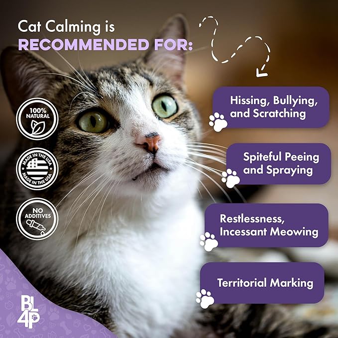 Anti Aggression for Cats Calming Remedy, A Natural Diffuser and Cat Calming Aid for Stress, Spiteful Spraying, Scratching & Territorial Behavior, Non-Drowsy, 400 Odorless, Tasteless Pills-PawvioPets
