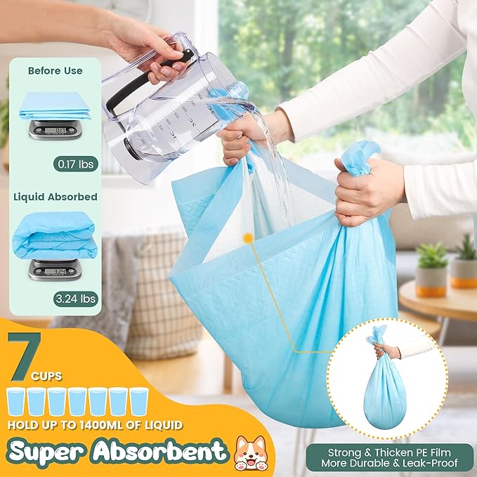 60 Count Extra Large Dog Pee Pads 28" x 34", Super Absorbent X-Large Puppy Pads Disposable Dogs Training Pads, Quick Drying Leak-Proof Dog Potty Pads for Doggies Puppies-PawvioPets