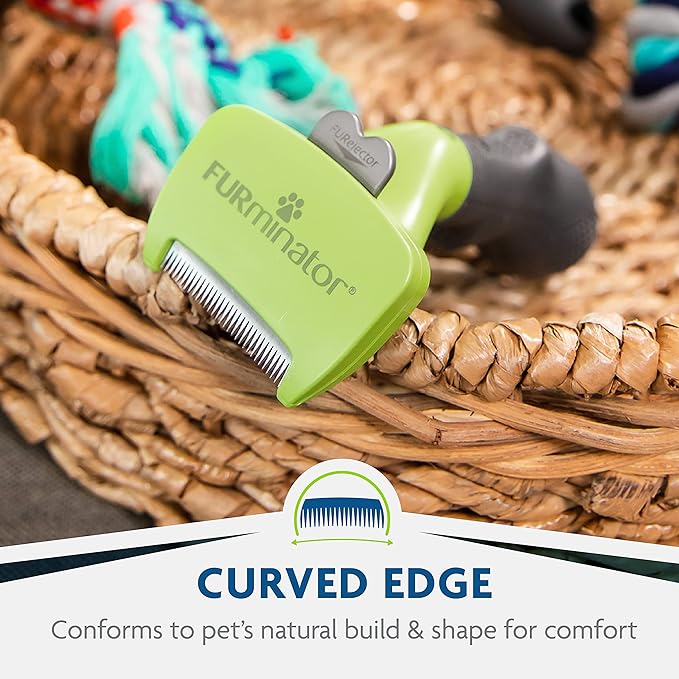 FURminator Small Dog Undercoat deShedding Tool, Long Hair, Reduces Loose Hair from Shedding-PawvioPets