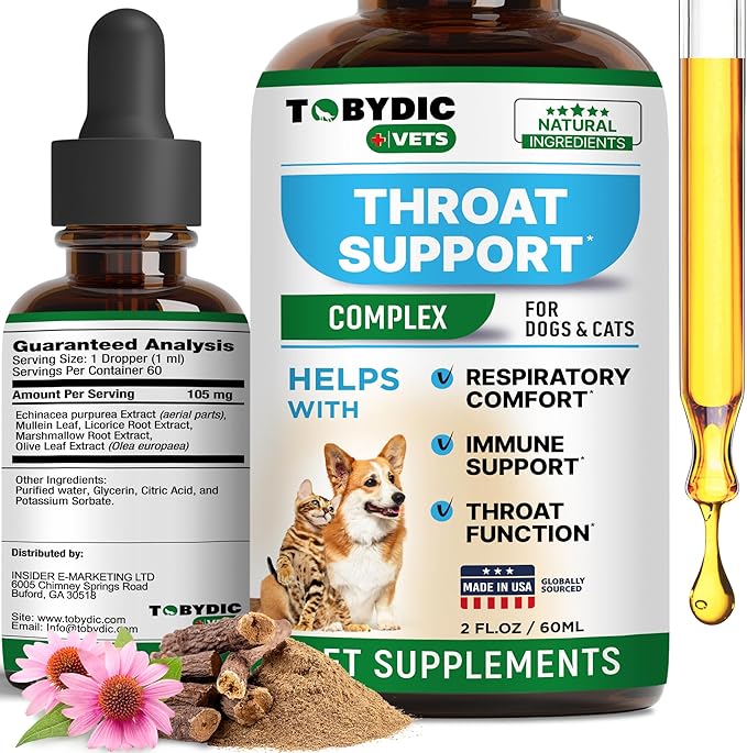 Dry & Wet Kennel Cough Natural Medicine & Relief for Dogs and Cats - Herbal Treatment Support Helps to Soothe Throat & Respiratory Trachea Comfort Supplement for Pets - Made in USA-PawvioPets
