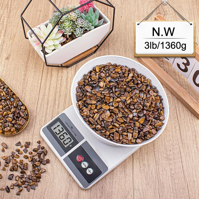 3 Lb Tiger Eye Aquarium Gravel Rocks Polished Tumbled Crushed Stones, Natural Crushed Stone Crystal Chips Decorative for Fish Tank||Vase Filler|Succulent Plants Decor, 6mm-9mm-PawvioPets