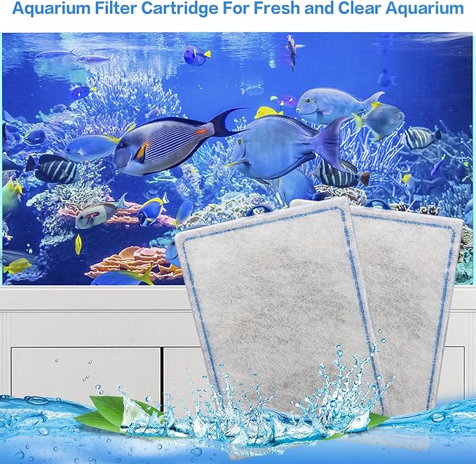 16 Count Assembled Large Filter Cartridges Compatible with Tetra Whisper Bio-Bag Filters 20i 40i IQ20/30/45/60 PF20/30/40/60, Large Replacement Filter Cartridges for Whisper Filters & Aquariums-PawvioPets