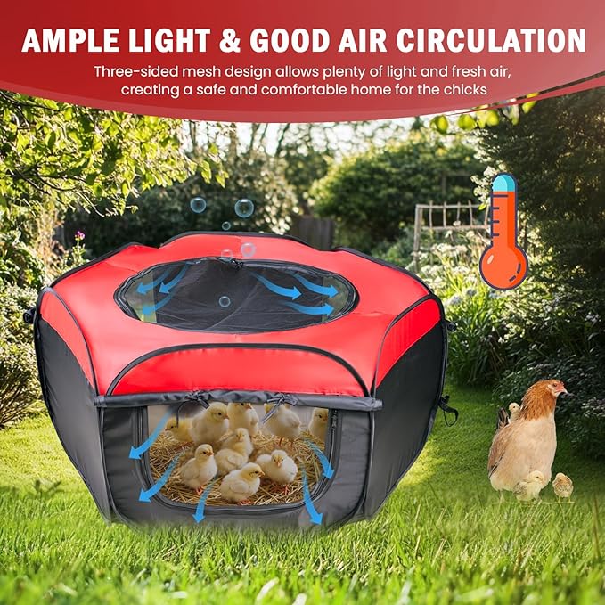 Brooder Box for Chick Starter Kit - Brooder Pen/Baby Chicken Supplies Brooder Box with Ideal Size Brooding Up to 15 Baby Chick, Duck and Quail-PawvioPets