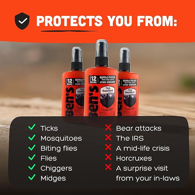 Ben's Tick Repellent - Tick, Mosquito & Insect Repellent Spray for Adults & Children - Bug Spray with 20% Picaridin - Offers 12 Hours of Protection - 3.4 fl oz (Pack of 3-PawvioPets