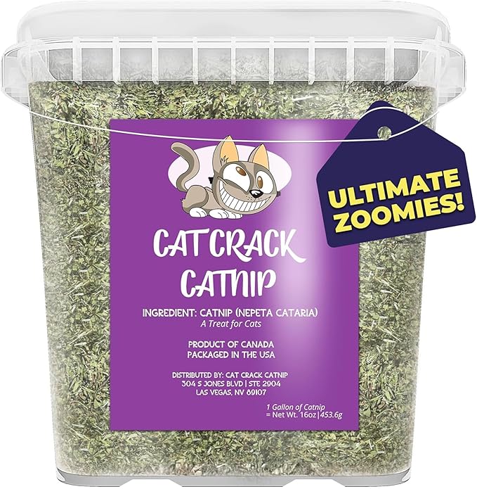 Cat Crack Catnip, Zoomie-Inducing Cat Nip Blend, North American Made & 100% Natural, Safe & Non-Addictive Catnip Treats Used to Supplement Cat Nip Toys, Spray, & Accessories (20 Cups)-PawvioPets