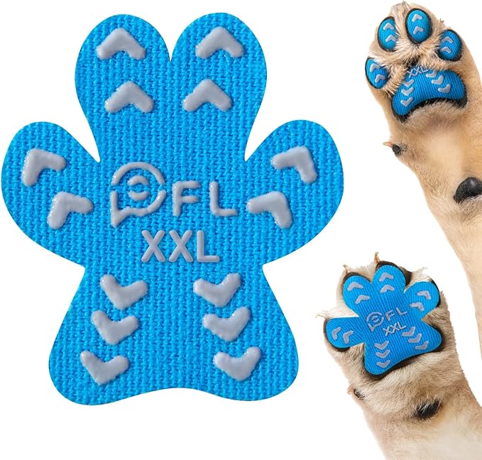 Anti-Slip Dog Paw Protector Pads for Senior Dogs, Dog Paw Blue Stickers with Strong Traction on Hardwood Floor, Dog Essentials,12sets(48pcs) XXL (61-80lbs)-PawvioPets
