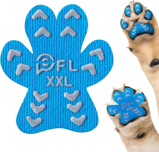 Anti-Slip Dog Paw Protector Pads for Senior Dogs, Dog Paw Blue Stickers with Strong Traction on Hardwood Floor, Dog Essentials,12sets(48pcs) XXL (61-80lbs)-PawvioPets