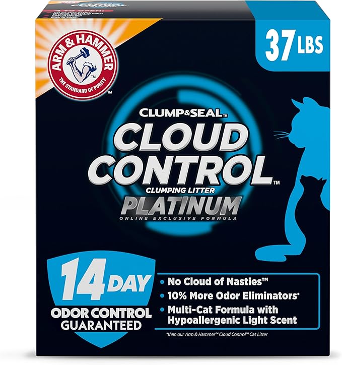 ARM & HAMMER Cloud Control Platinum Clumping Cat Litter Odor Control, 37 lbs.-PawvioPets
