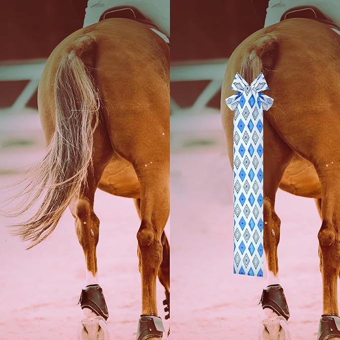 6 Pcs Horse Tail Bag Breathable Guard 22" Slip on Horse Care Tail Wrap 2 Strand Closure Straps Grooming Supplies to Keep from Dirt Breakage Rubbing 6 Designs(Modern Style)-PawvioPets