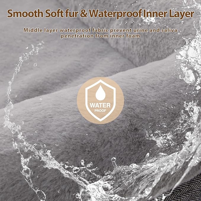 BFPETHOME Orthopedic Dog Beds for Extra Large Dogs, Washable Large Pet with Bolster, Orthopedic Large Dog Mats with Removable Covers & Waterproof Pet Bed for Pet-PawvioPets