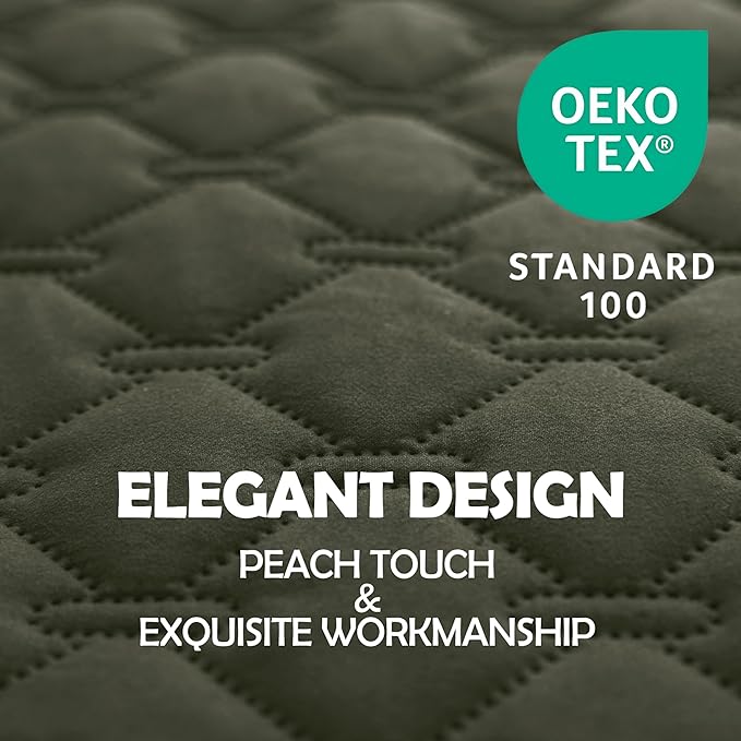 gogobunny 100% Double Sided Waterproof Dog Blanket Soft Pet Bed Cover Reversible Protect Furniture Couch Sofa Car for Puppy Large Dog Cat (Dark Olive/Light Olive, 82x82 Inch (Pack of 1))-PawvioPets