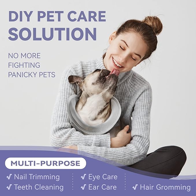 Dog Grooming Hammock Harness for Dogs & Cats with Pet Nail Clipper Trimmer - Cat Hanger Sling for Trimming Clipping Nails- Dog Hammock Restraint Bag for Small Medium Large pet （ Grey L ）-PawvioPets