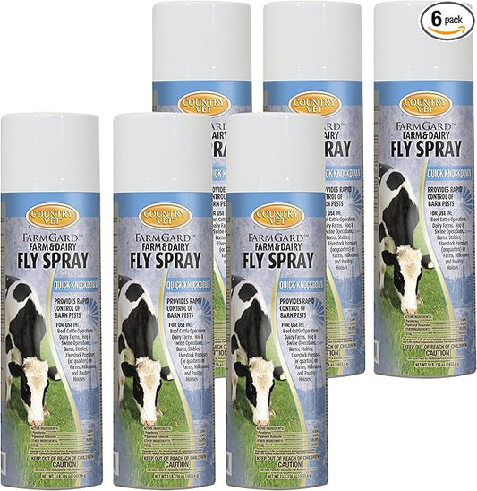 County Vet FarmGard Farm and Dairy Fly Spray -16 oz - (Case of 6) - 349316CVB - Provides Rapid Control of Barn Pests-PawvioPets