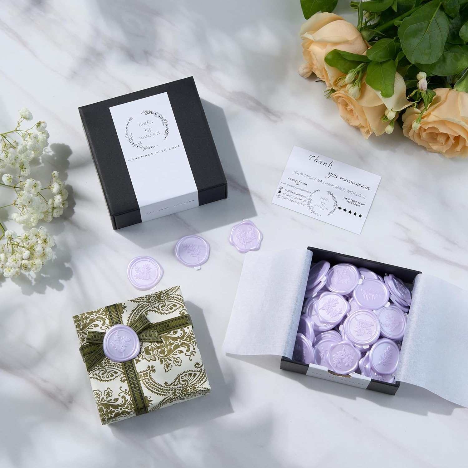 Wax Seal Stickers (60 Pcs, 3 Designs in 1 Pack) Premium Envelope Seal Stickers for Wedding Invitation Envelopes, Adhesive Wax Seals, Perfect for Seating Chart, Gift Wrapping