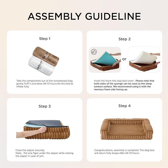 Bedsure Orthopedic Dog Bed for Small Dogs, Waterproof Memory Foam Small Pet Beds with Sides, Non-Slip Bottom and Egg-Crate Foam Medium Dog Couch Sofa with Washable Removable Corduroy Cover, Blue-PawvioPets