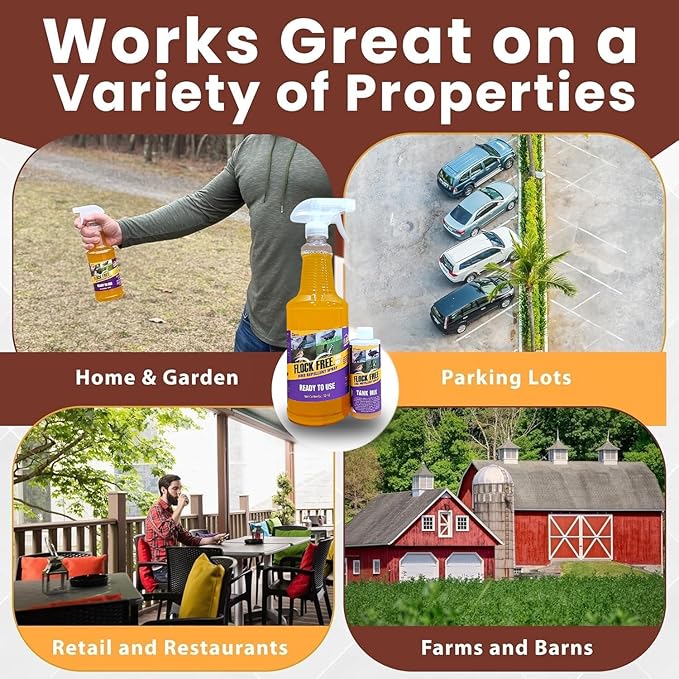 Bird Repellent Spray Bundle, Ready to Use Bird Spray 32oz + Concentrate 4oz Refill-PawvioPets