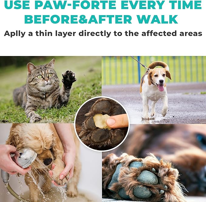 Forticept PAW Balm | Dog Paw Protector from Hot Pavement, Dirt, Salt, Ice and Snow | Soother and Moisturizer for Cracked Dog Paw Pads | Natural Wax Based, Lick Safe 3 oz-PawvioPets