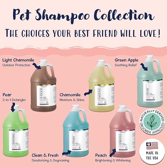 Bobbi Panter Gorgeous Dog Shampoo for Natural Brightening & Whitening, Naturally Derived Ingredients, Tear-Free, Salt-Free, Paraben-free, pH-Balanced, Peach Scent, 20:1 Concentrated Formula, 13 oz-PawvioPets