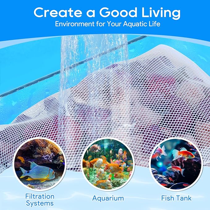 Aquarium Filter Media Bags for Aquarium with Zipper, Fine Mesh Bag Reusable Strong Polyester for Activated Carbon, Bio Filter Balls, Ceramic Rings, Filter Stones, White 10PCS 3.93" x 5.9"-PawvioPets