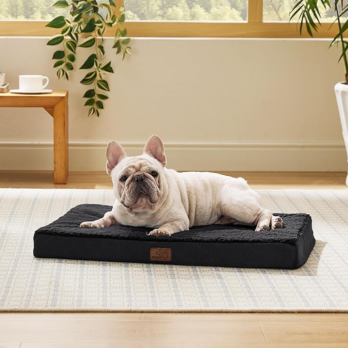Bedsure Dog Bed Medium Size Dog - Orthopedic Waterproof Puppy Beds with Removable Washable Cover, Egg Crate Foam Pet Mat, Suitable for Pet Up to 35 lbs-PawvioPets