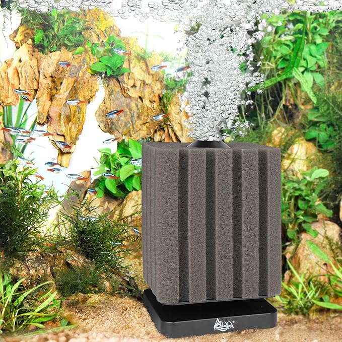 AQQA Sponge Filter for Aquarium Upgraded Whisper Betta Fish Filter Submersible Fish Tank Filter Corner Sponge Foam Filter for Breeding Fry Betta Shrimp Fish Tank (Medium for 30-120 Gallon)-PawvioPets