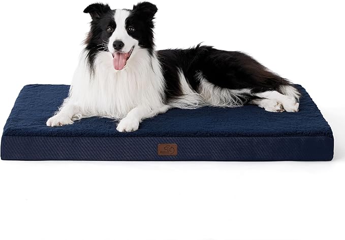 Bedsure Dog Beds Large Sized Dog - Orthopedic Flat Pet Beds with Removable Washable Cover, Egg Crate Foam Puppy Mat, Suitable for Pet Up to 65 lbs-PawvioPets