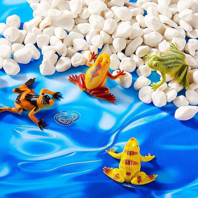 24 Pieces Plastic Frogs Toy Mini Vinyl Realistic Frog Decorations Fun Rain Forest Character Figures Lifelike Toy for Rana Crafting Party Supplies Home Decor Game-PawvioPets