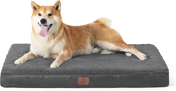 Bedsure Dog Beds Large Sized Dog - Orthopedic Flat Pet Beds with Removable Washable Cover, Egg Crate Foam Puppy Mat, Suitable for Pet Up to 65 lbs-PawvioPets