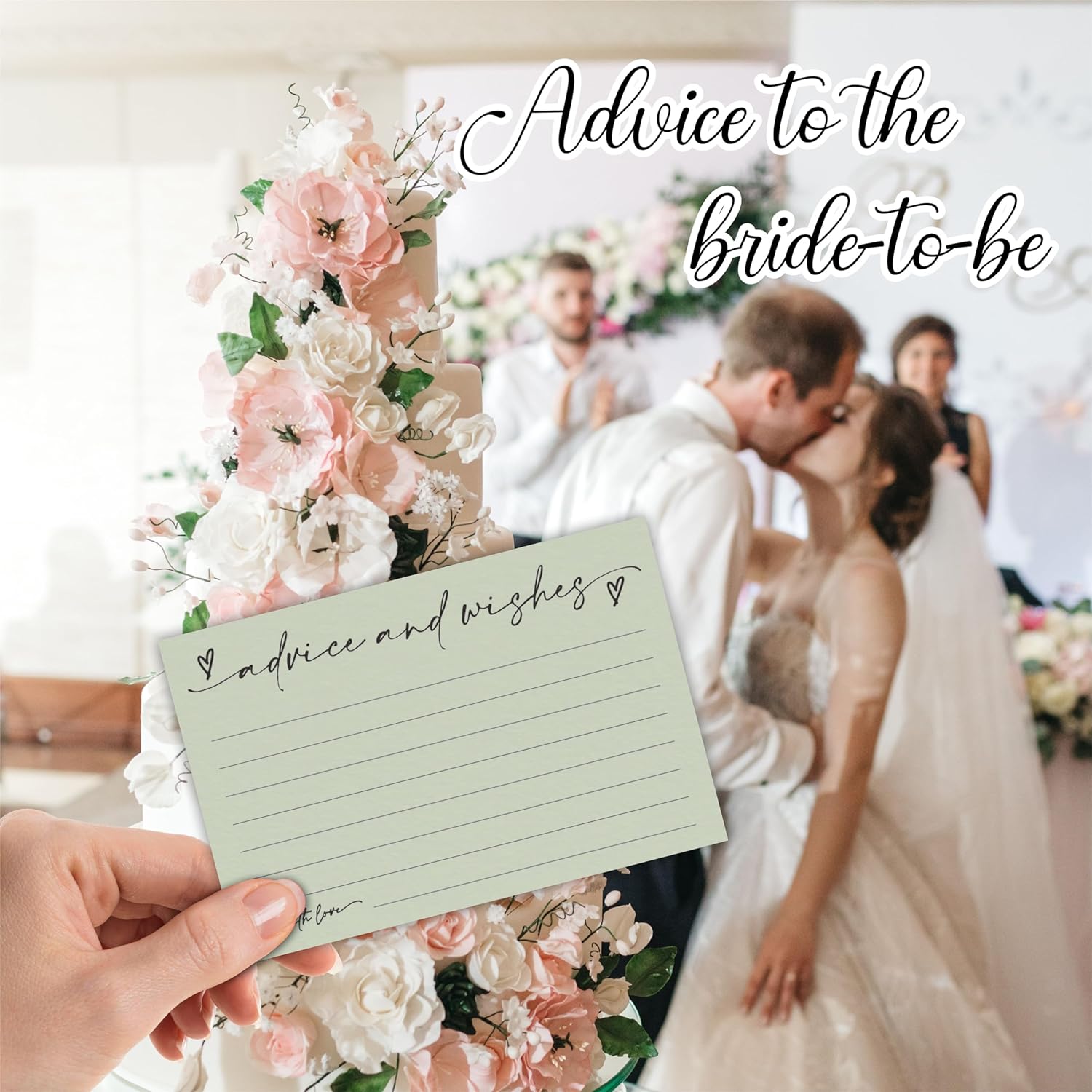 30 Advice & Wishes Cards - moss green - Double Sided Fill-In Advice Cards For Bridal, Wedding, Graduate Party, Mr & Mrs, Retirement, Baby Shower, Party Favor & Supplies - B01