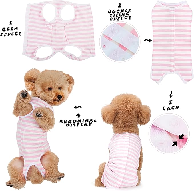 Comprehensive Post-Surgery Dog Recovery Suit: Premium Cotton Protective Wound Care Shirt for Puppies, Cats, and Small Pets - Ensuring Ultimate Comfort, Unrestricted Mobility M-PawvioPets