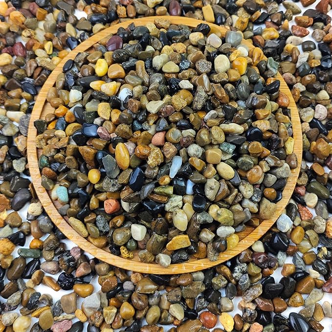 2lbs Fish Tank Rocks, 1/4 Inch Pea Gravel for Fish Tank, Decorative River Rocks for Aquarium Succulent Cactus Plant Vase Fillers Soil Cover and Outdoor Landscaping Stones-PawvioPets