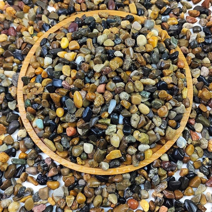 5lbs Aquarium Gravel, Pea Gravel for Indoor Plants,1/4 Inch Decorative River Rocks for Aquarium Succulent Vase Fish Tank Gravel Plant Soil Cover and Outdoor Landscaping Rocks-PawvioPets