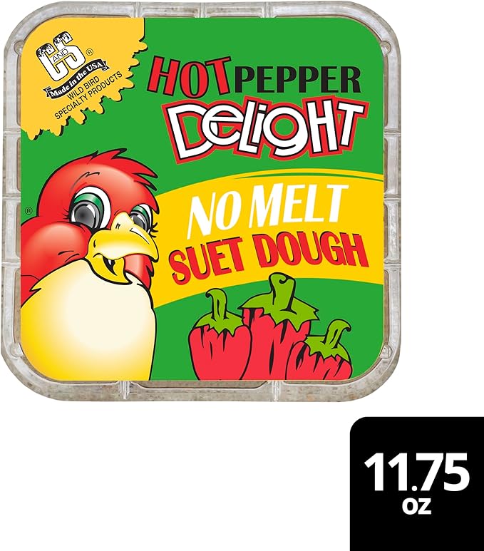 C&S Hot Pepper Delight No Melt Suet Dough 11.75 Ounces, 8 Pack-PawvioPets