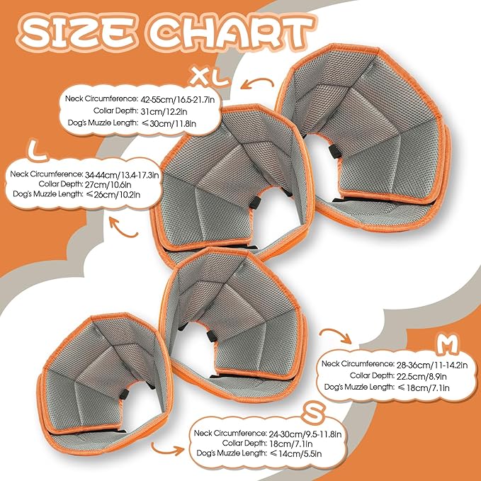 Dog Cone Collar After Surgery, Adjustable Soft Recovery Cone for Small Dogs to Stop Licking, Light-Weight Comfortable Elizabethan Collar for Dogs Anti-Bite Lick Protective Wound-PawvioPets