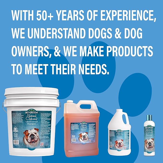 Bio-Groom Oatmeal Dog Shampoo – for Allergies and Itching, Cruelty-Free, Dog Bathing Supplies, Puppy Shampoo for Sensitive Skin, Made in USA, Anti-Itch Dog Products – 5 Gallons-PawvioPets