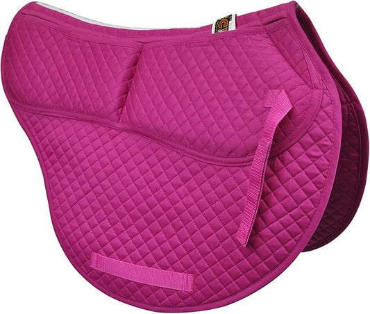 ECP Equine Comfort Products All-Purpose Contoured Correction Saddle Pad with Adjustable Memory Foam Inserts for Custom Support, Non-Slip, Shock Absorbing, 22” Spine, 19.5” Drop-PawvioPets