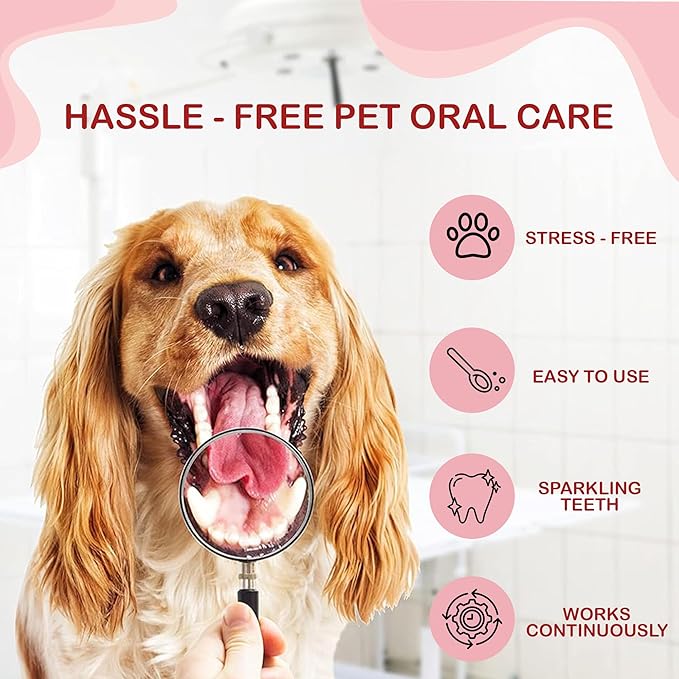 Dog Breath Freshener Powder for Water – Cat & Dog Dental Care Water Additive, Natural Plaque & Tartar Remover, Bad Breath Eliminator, Easy No-Brush Oral Hygiene – 45 Servings, Vet Recommended-PawvioPets