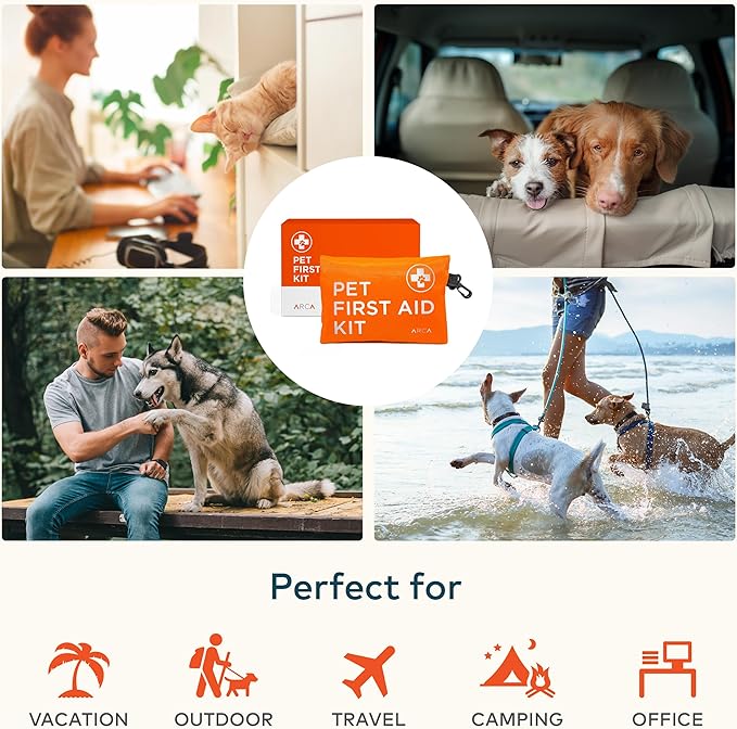 Dog First Aid Kit - Pet Emergency Kit - Water Resistant High Visibility Reflective First Aid Pouch Dog Camping Essentials for Hiking, Backpacking, Sports, Hunting-PawvioPets