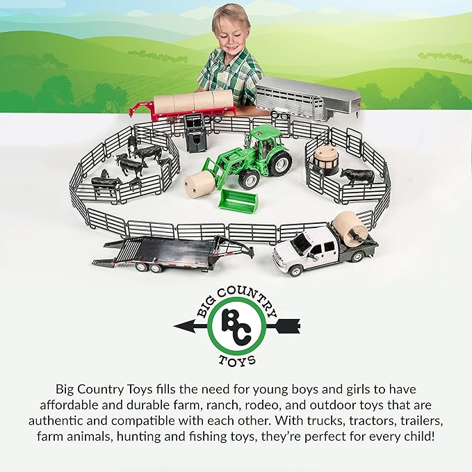 Big Country Toys 12-Piece Ranch Set - Farm Animal Toys for 3 Year Old Boys and Girls - Toy Figures & Playsets-PawvioPets