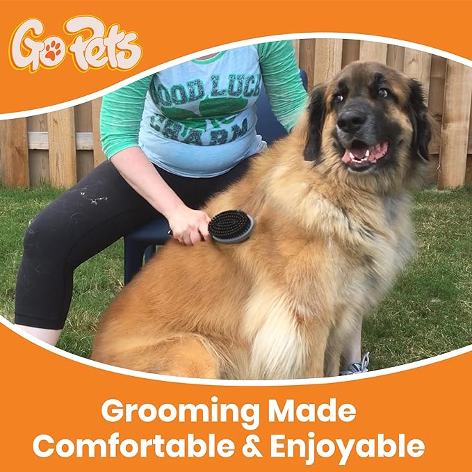 GoPets Double-Sided Pin & Bristle Brush, Dog & Cat Grooming Brush for Detangling, Shedding Control, Fur & Dirt Removal, Smooth & Efficient Pet Grooming for Healthy Coat, Comfortable Ergonomic Handle-PawvioPets