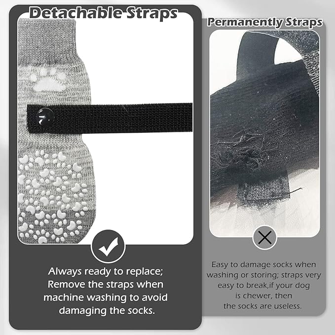 EXPAWLORER Anti Slip Dog Socks to Prevent Licking Paws, Dog Shoes for Hot Pavement, Dog Booties for Small Medium Large Senior Dogs, Traction Control Boots & Paw Protectors for Hardwood Floors-PawvioPets