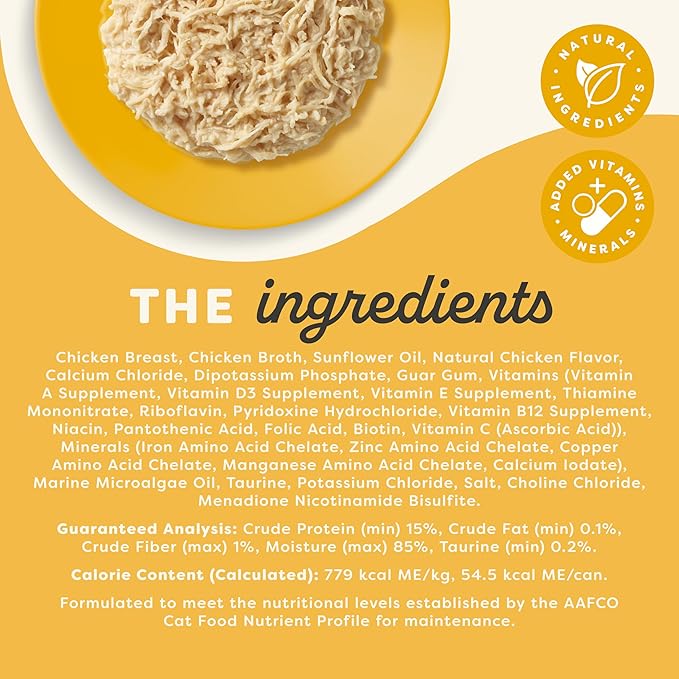 Applaws Vitality Wet Cat Food in Broth, Natural Canned Cat Food, Wet Food for Cats with Added Vitamins and Minerals, Grain Free, Carrageenan Free, Chicken Breast in Broth (24 Count, 5.5oz Cans)-PawvioPets