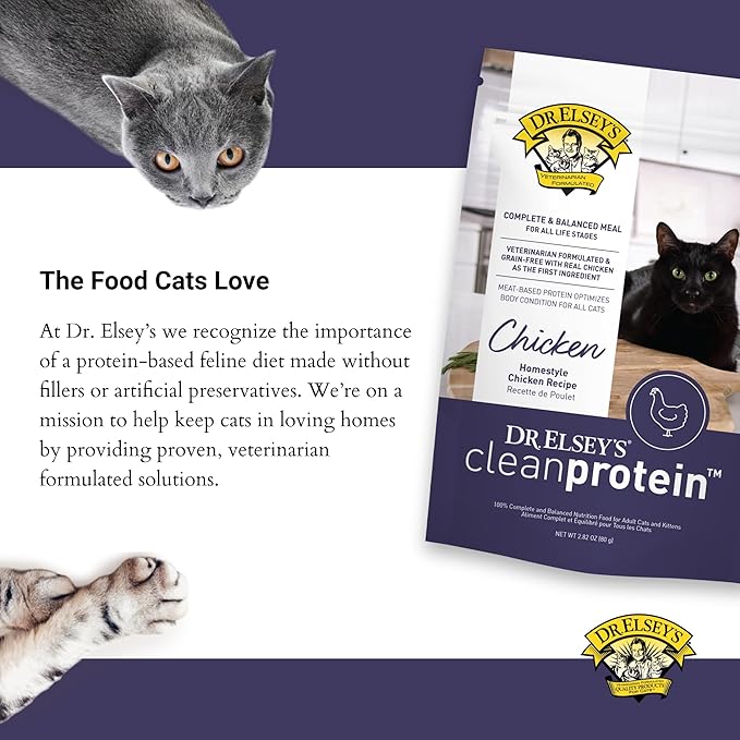 Dr. Elsey's Clean Protein Chicken Home Style Recipe All-Meat Pouch (Pack of 12)-PawvioPets