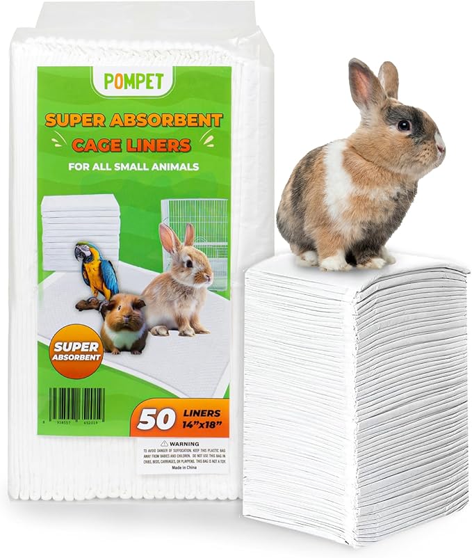 14"" X 18"" Disposable Guinea Pig Cage Liners 50 PCS, Rabbit, Hedgehog, Hamster, Chinchilla, Cat, Reptile and Other Small Animals-PawvioPets