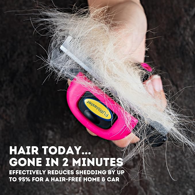DakPets Stainless Steel Pet Deshedding Tool - Grooming Brush for Cats and Dogs, Removes Trapped Hair, Reduces Shedding by Up to 95%, All Hair Types, Includes Protective Blade Cover, Pink, 4 inches-PawvioPets
